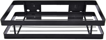 Hoshen Kitchen Hanging Buckle Spice Rack, Wrought Iron Coating Storage Rack, Wall-Mounted Spice Bottle Jam Storage Rack, Bathroom Storage Rack，1 Piece ，Black，35CM