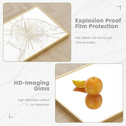 OLIXIS Full Length Mirror for Bedroom, 56"x21" Full Body Mirror with Stand, Hanging or Leaning for Wall, Aluminum Alloy Thin Frame Floor Standing for Living Room, Long, Gold
