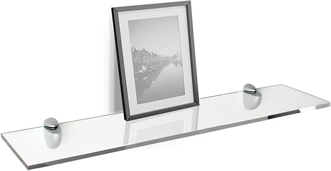 Fab Glass and Mirror Custom Acrylic Glass Shelves for Wall - 1/2"-1/4" and 1/8".Thick Glass Floating Shelves for Collectables, Photo, Toys and Home Décor