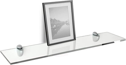 Fab Glass and Mirror Custom Acrylic Glass Shelves for Wall - 1/2"-1/4" and 1/8".Thick Glass Floating Shelves for Collectables, Photo, Toys and Home Décor
