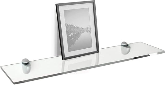 Fab Glass and Mirror Custom Acrylic Glass Shelves for Wall - 1/2"-1/4" and 1/8".Thick Glass Floating Shelves for Collectables, Photo, Toys and Home Décor