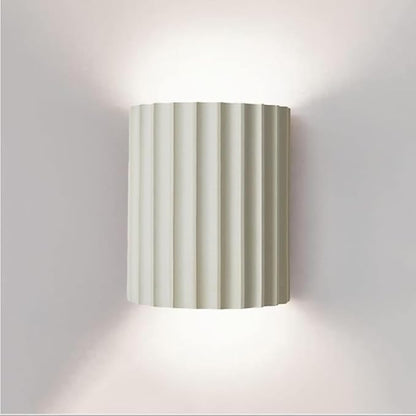 LightInTheBox Modern LED Wall Sconce Minimalist Resin Wall Light Nordic Style Half-Cylinder Tree Root Desgin Up and Down Light for Stairs Hallway Bedroom (White)
