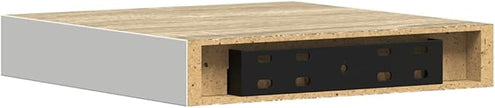 Floating Wall Shelf Set of 4 Oak White Honeycomb MDF Metal Modern Storage Display Minimalist Aesthetic Sturdy Construction Invisible Mounting System for Living Room Office