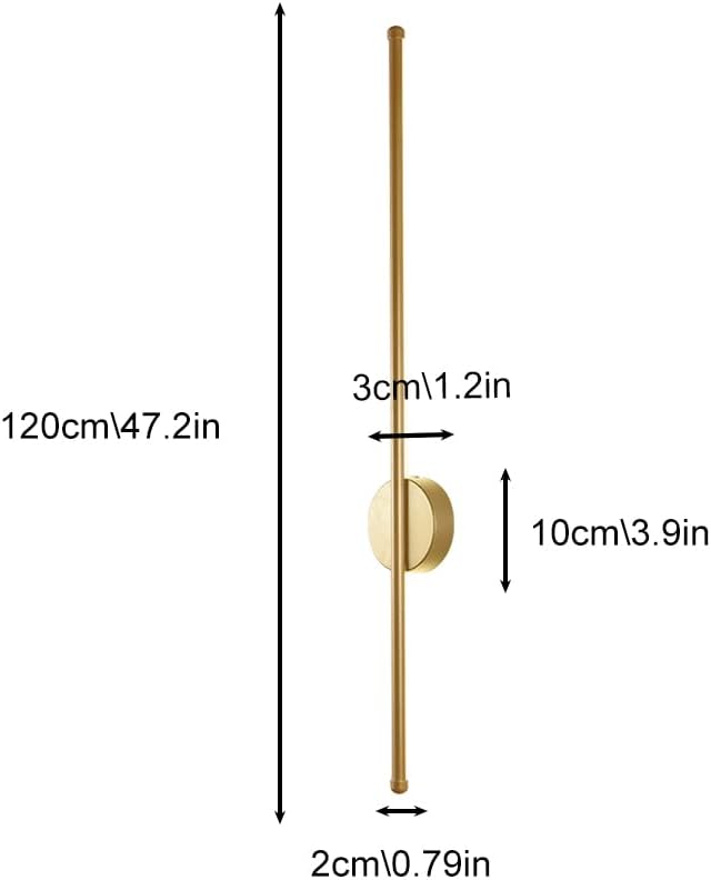 Nordic LED Linear Wall Sconce - Minimalist Aluminum Light for Living Room, Bedroom, and More(Glod,120cm)