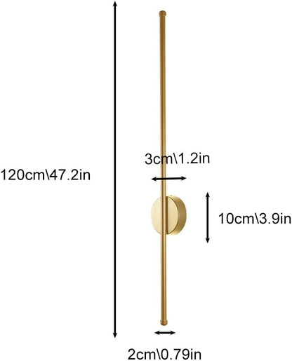 Nordic LED Linear Wall Sconce - Minimalist Aluminum Light for Living Room, Bedroom, and More(Glod,120cm)
