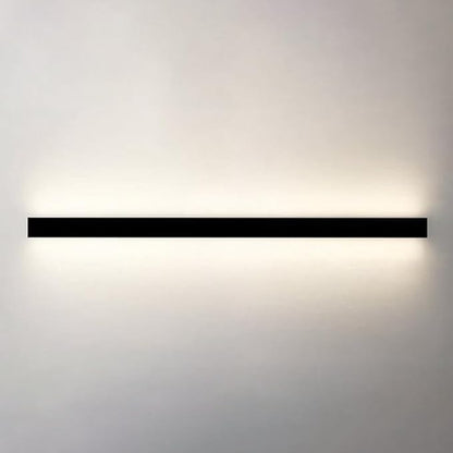 Modern LED Linear Wall Sconce - Black Minimalist Wall Mount Light Fixture for Bedroom, Hallway, Office, Living Room (4000K, 50cm)
