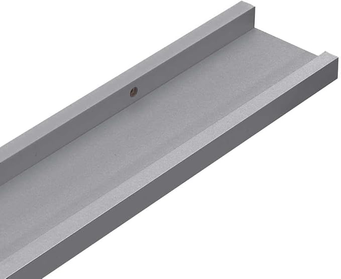 Grey MDF Medium Wall Mounting Frame Ledge Shelf Set of 2 for Photos Artwork Display, Modern Floating Shelves with Keyhole Slots, Easy Installation for Living Room Bedroom