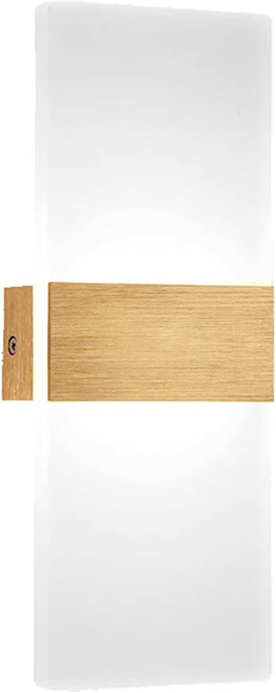 Minimalist 12W LED Acrylic Wall Light Fixture - Aluminum Alloy Stripe Sconce for Home Interior Decor, Gold 6000K