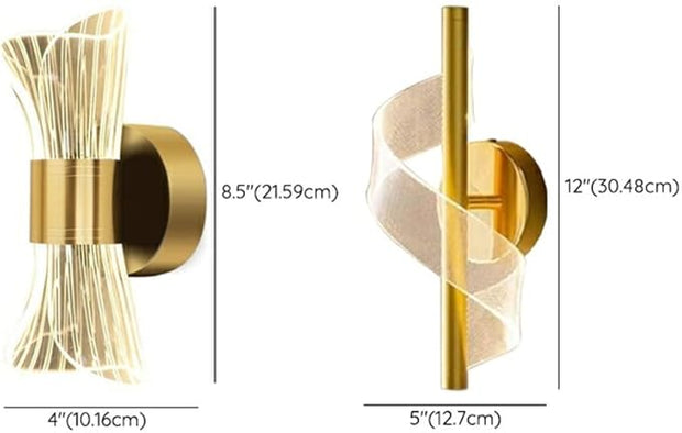 LITFAD 1 Light Minimalist Style Wall Light Fixtures Geometric Shape Metal Wall Mounted Lighting Three-Color Light LED Sconce Light for Bedroom Living Room Hotel, Black B 110V-120V Third Gear