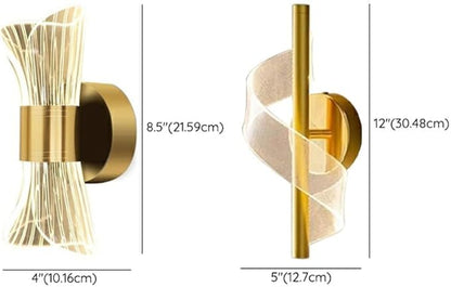 LITFAD 1 Light Minimalist Style Wall Light Fixtures Geometric Shape Metal Wall Mounted Lighting Three-Color Light LED Sconce Light for Bedroom Living Room Hotel, Black A 110V-120V Third Gear