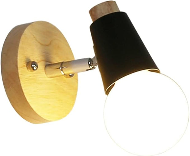 Minimalist Black Solid Wood Wall Lamp Wall Sconce Decorative Lighting for Bedroom Living Room Staircase Space Saving Mounted Fixture Without Bulb Nordic Modern Art Decor