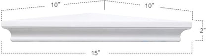 ZGZD White Corner Shelf Wall Mounted Storage Display Shelves for Home Decor, Set of 2