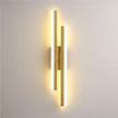 Linear Acrylic Wall Lamp Modern Long Strip Minimalist Wall Sconce Bright Indoor Lighting for Bedroom Living Room Hallway Stairs(Gold(3 Modes),48cm/18.89in)