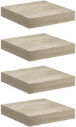 Wall Shelf Set of 4 Oak Honeycomb MDF Metal Small Floating Shelves for Home Office Storage and Display with Easy Installation