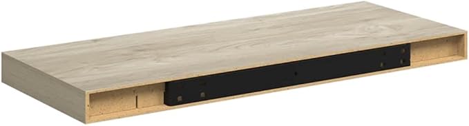 Set of 4 Oak Floating Wall Shelves, Modern Honeycomb MDF Medium Wall Mounting Shelf with High Capacity and Seamless Design for Living Room Office Storage Display