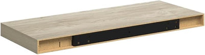 Set of 4 Oak Honeycomb MDF Floating Wall Shelves, Modern Medium Wall Mounting Storage Display with High Capacity and Elegant Finish