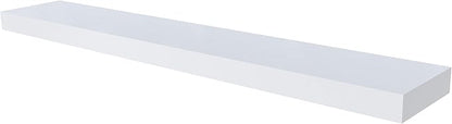 Ballucci Floating Shelf, 36" Wood Wall Shelf with Invisible Brackets for Bathroom, Living Room, Bedroom, Kitchen, Nursery, 6" Deep, White