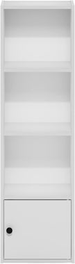 Furinno Luder Shelf Bookcase with 1 Door Storage Cabinet, White