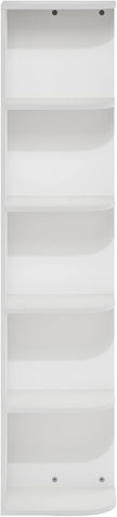 Furinno PASIR Book Shelf, 5-Tier Corner Bookshelf, Open Shelves Bookcase 9.3 x 12 x 51.7, for Living Room, Bedroom, Home Office, White