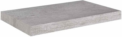 Concrete Grey Floating Wall Shelf Honeycomb MDF Metal 19.7x9.1x1.5 in Modern Storage with Invisible Mounting System for Living Room Office