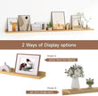 Floating Picture Ledge Shelves for Wall Set of 2, 55 Inches Picture Shelf with Ledge, Nursery Book Shelf for Toys Storage Kids Bookshelf Wall Mounted Living Room Bedroom Decor Frames, Oak