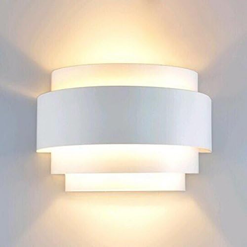 LightInTheBox Modern Wall Sconce Set of 2 Indoor Wall Light Fixture Half Moon Metal Wall Lamp White for Stair Hallway Home Theatre Bedroom (2PCS)