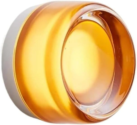 Modern Wall Sconce,Thick Glass Shade LED Fixture,Minimalist Round Wall Lamp for Bathroom Vanity, Bedroom Bedside, Living Room(Amber)