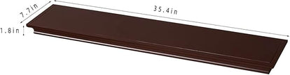 AHDECOR Floating Shelves Wall Mounted, Deeper Wall Storage Shelf for Home Décor, Super Sturdy, Easy to Install, 36” Wide, 7.75” Deep, Espresso Brown