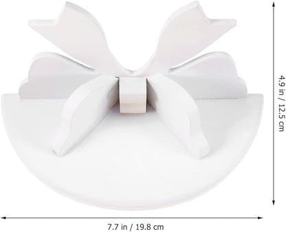 DOITOOL Wooden Floating Shelf Wall Mounted Nordic Style Butterfly Semicircle Storage Shelf for Wall for Bathroom Bedroom Kitchen Living Room (White)