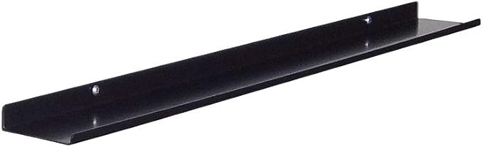 Floating Ledge, Photo Shelf, Art Ledge - Very Durable and Made in The USA (Black, 24")