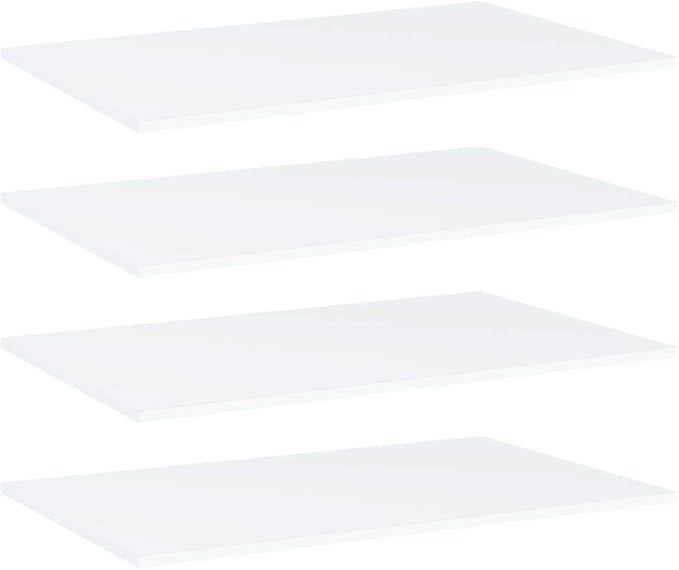 Set of 4 Wall Mounted Floating Shelves, 31.5 x 19.7 inch White Engineered Wood Storage Shelves for Living Room, Bedroom, and Home Office Organization