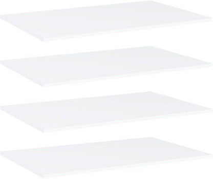 Set of 4 Wall Mounted Floating Shelves, 31.5 x 19.7 inch White Engineered Wood Storage Shelves for Living Room, Bedroom, and Home Office Organization