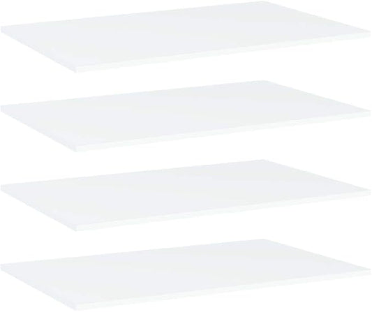 Set of 4 Wall Mounted Floating Shelves, 31.5 x 19.7 inch White Engineered Wood Storage Shelves for Living Room, Bedroom, and Home Office Organization