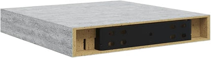 Concrete Grey Honeycomb MDF Metal Frame Wall Shelf Set of 4, Floating Shelves for Modern Home Decor with Matte Finish and Sturdy Storage