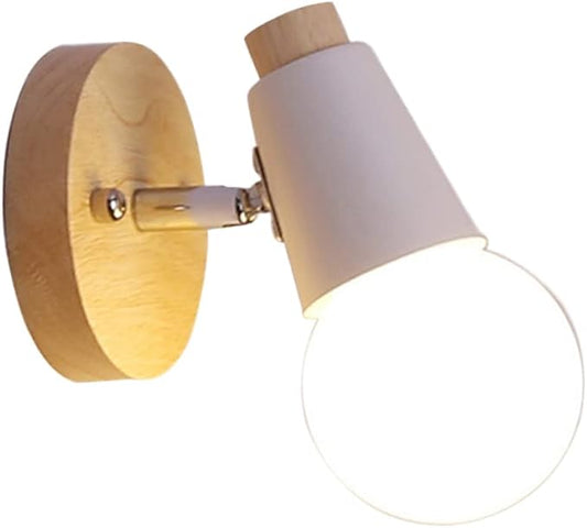 Minimalist Wall Lamp Solid Wood Design for Loft and Restaurant Decor Modern White Wall Light Without Bulb for Bedroom and Room