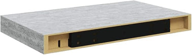 Concrete Gray Honeycomb MDF Wall Shelf Set of 4 with Metal Brackets for Modern Home Office Decor and Space Saving Storage