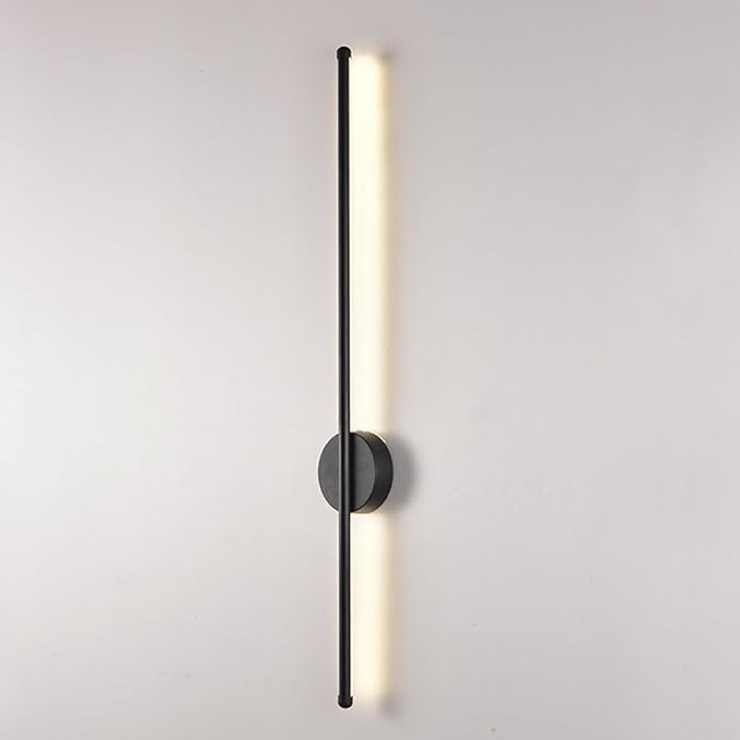 Nordic LED Linear Wall Sconce - Minimalist Aluminum Light for Living Room, Bedroom, and More(Black,80cm)