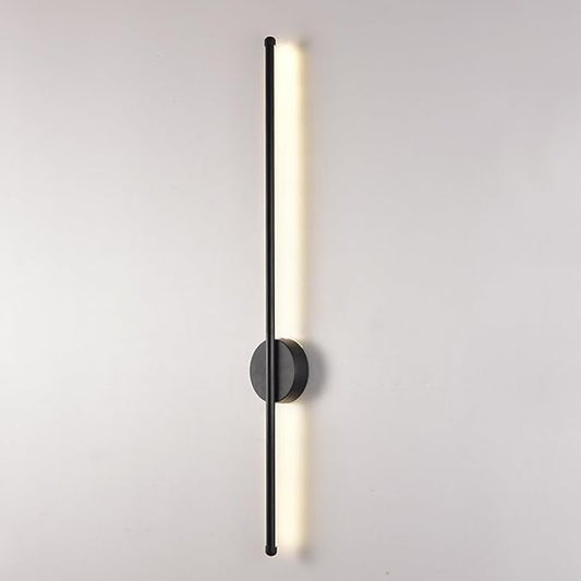 Nordic LED Linear Wall Sconce - Minimalist Aluminum Light for Living Room, Bedroom, and More(Black,120cm)