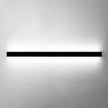 Modern Black Linear LED Wall Sconce - Minimalist Wall Mount Light Fixture for Bedroom, Hallway, Office, and Living Room (6000K, 120cm)