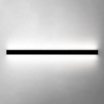 Modern LED Linear Wall Sconce - Black Wall Mount Light Fixture for Bedrooms, Hallways, Offices, and Living Rooms (6000K, 100cm) - Minimalist Design