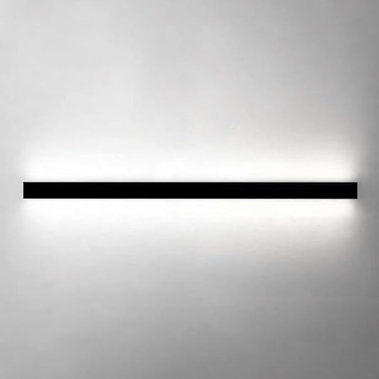 Modern LED Linear Wall Sconce - Black Wall Mount Light Fixture for Bedrooms, Hallways, Offices, and Living Rooms (6000K, 100cm) - Minimalist Design
