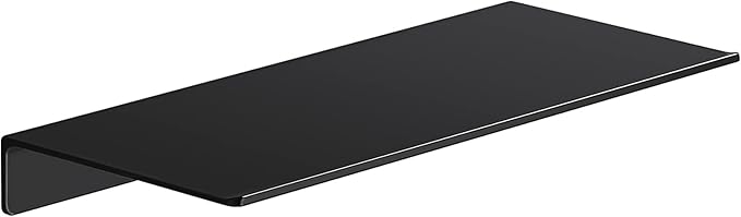 Danpoo Metal Wall Shelf, Black Floating Shelf, Small Bathroom Shelf, 12