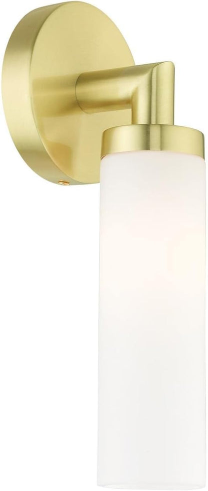 Livex Lighting Aero 1 Light Wall Sconce Satin Brass Finish, 4.25 x 11