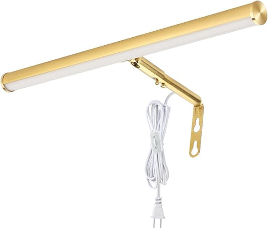 LED Picture Lights for Paintings Plug in, Adjustable Art Light Gallery Wall Light for Display Art Work, 16inch 6W 3000K Warm White, Gold Finish CRI80+