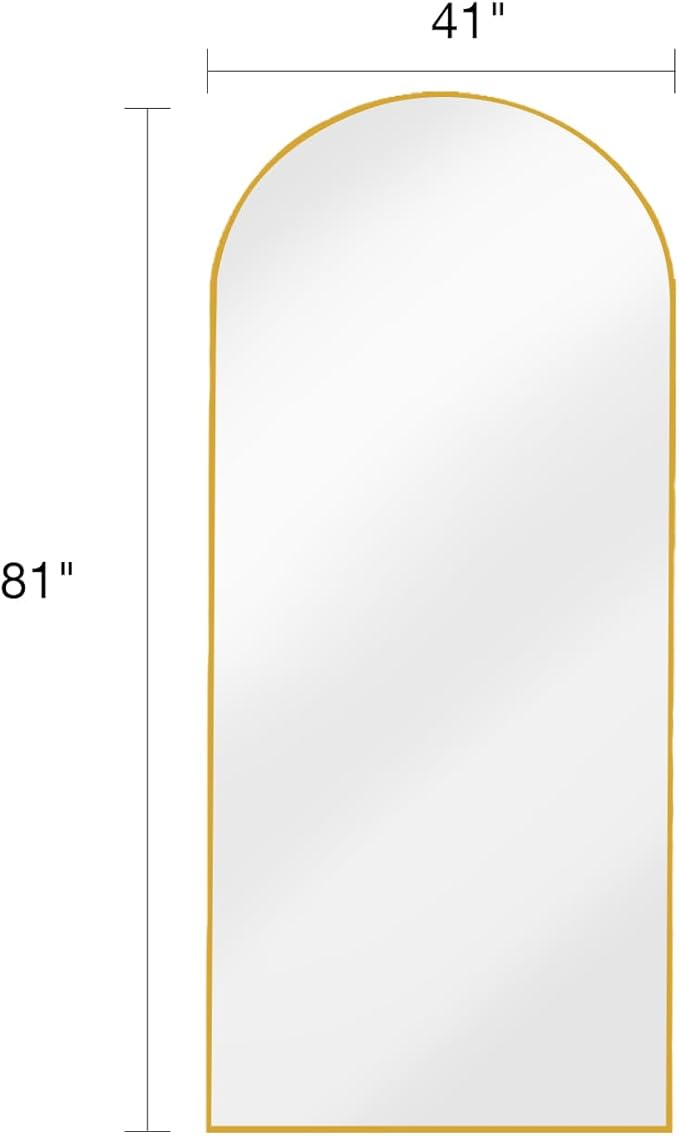 Arched Full Length Mirror, Floor Mirror with Stand, 41