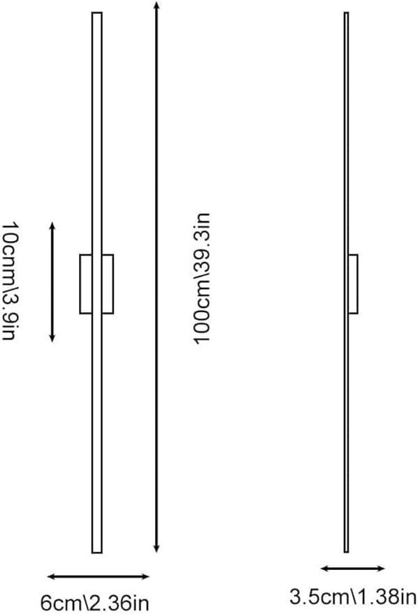 Black Linear Wall Sconce Minimalist Hardwired Indoor Wall Light Fixture for Hallway Living Room Bedroom Modern Decorative Lighting(Gold,100cm)
