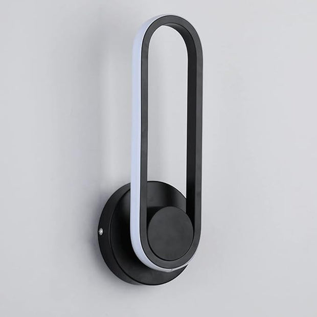 Modern 12W LED Wall Lighting Fixture 330° Rotatable Wall Lamps Modern Minimalist Creative Black Acrylic Wall Sconces for Bedroom, Living Room Balcony Kitchen Hallway