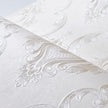 Cream White Damask Decorative Textured Floral Wallpaper Non-Woven Wall Paper Home Decoration,20.8 in X 393.00 in [ Not Peel and Stick ]