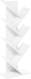 Furinno Tree Book Shelf, 7-Tier Bookshelf, Tree Bookcase for Room Decor, 8.4 x 15.7 x 39.4, for Living Room, Bedroom, Home Office, White