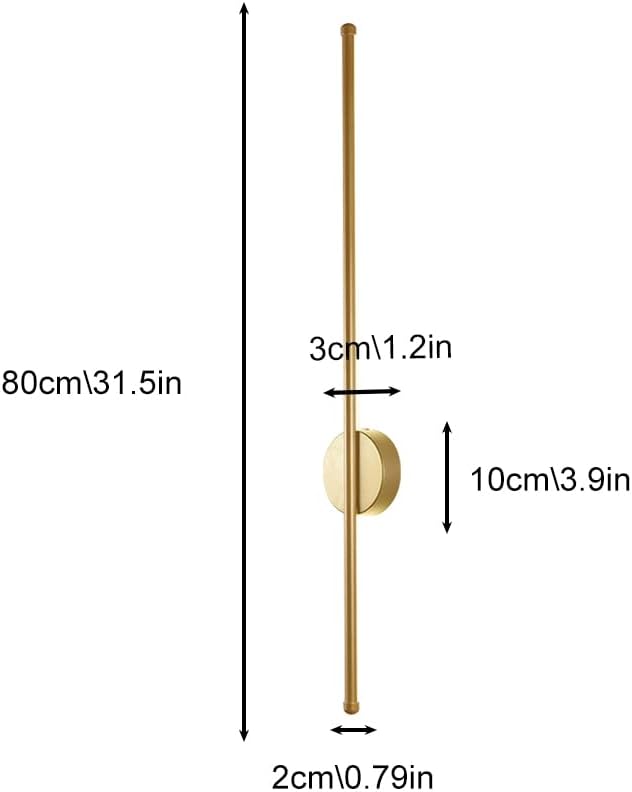 Nordic LED Linear Wall Sconce - Minimalist Aluminum Light for Living Room, Bedroom, and More(Glod,80cm)